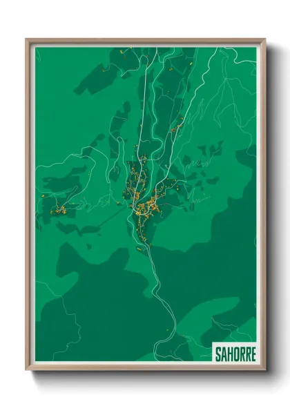 Une affiche de carte sur Sahorre