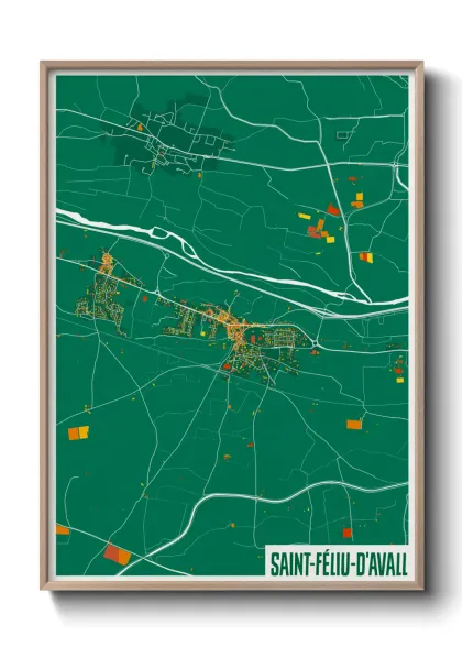 Une affiche de carte sur Saint-Féliu-d'Avall