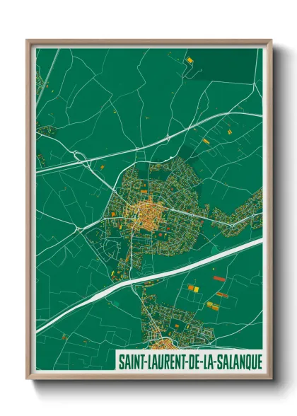 Une affiche de carte sur Saint-Laurent-de-la-Salanque
