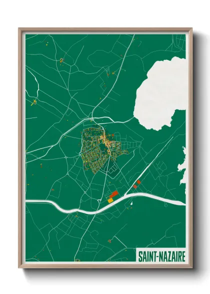 Une affiche de carte sur Saint-Nazaire