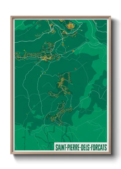 Une affiche de carte sur Saint-Pierre-dels-Forcats