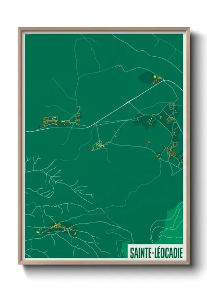 Une affiche de carte sur Sainte-Léocadie
