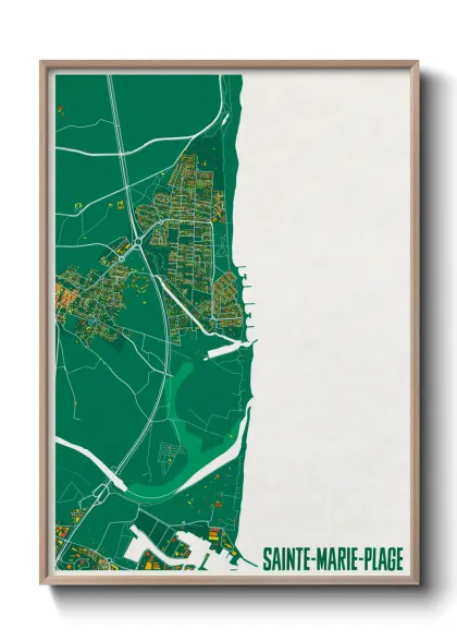 Une affiche de carte sur Sainte-Marie-Plage