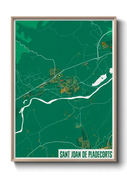 Une affiche de carte sur Sant Joan de Pladecorts