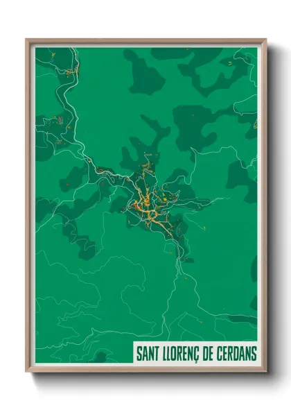 Une affiche de carte sur Sant Llorenç de Cerdans