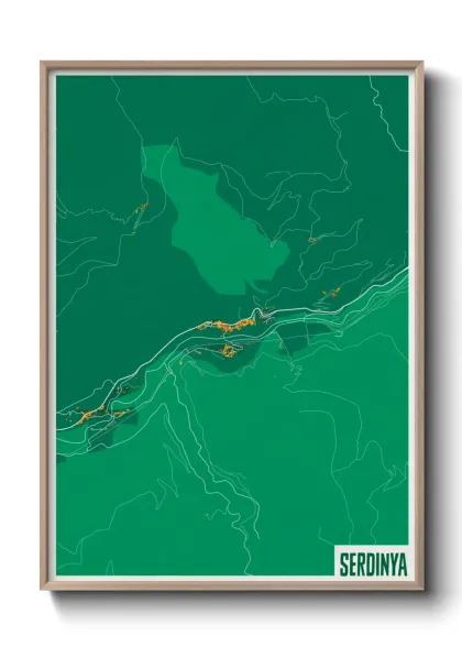 Une affiche de carte sur Serdinya