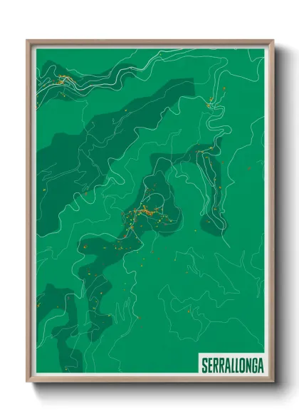 Une affiche de carte sur Serrallonga