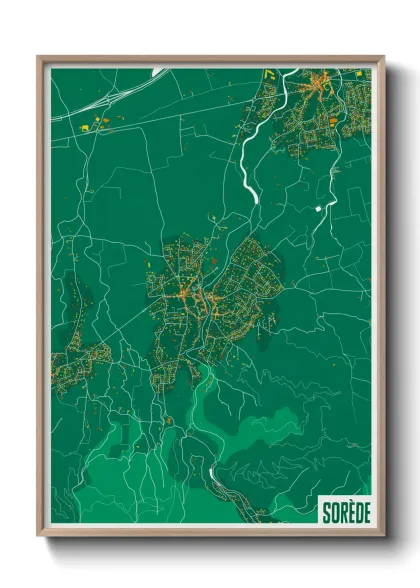 Une affiche de carte sur Sorède