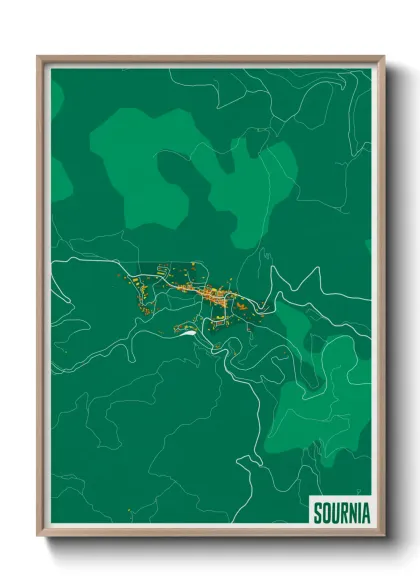 Une affiche de carte sur Sournia