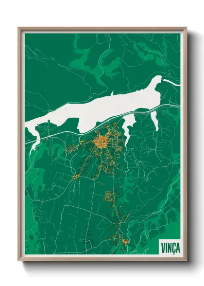 Une affiche de carte sur Vinça