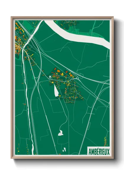 Une affiche de carte sur Ambérieux