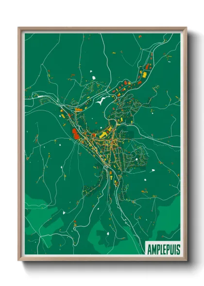 Une affiche de carte sur Amplepuis