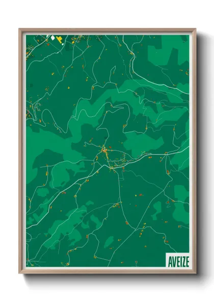 Une affiche de carte sur Aveize