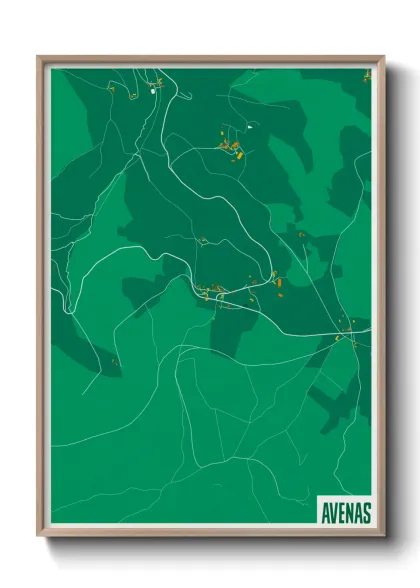 Une affiche de carte sur Avenas