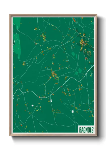 Une affiche de carte sur Bagnols