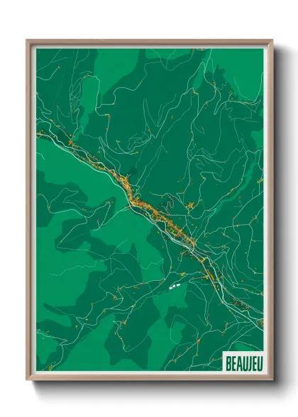 Une affiche de carte sur Beaujeu