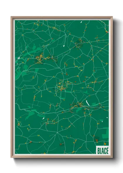 Une affiche de carte sur Blacé