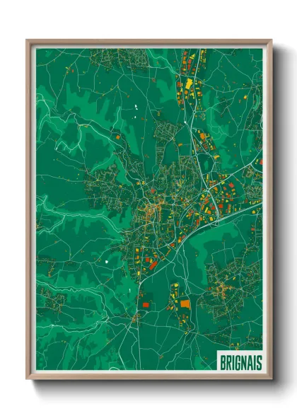 Une affiche de carte sur Brignais