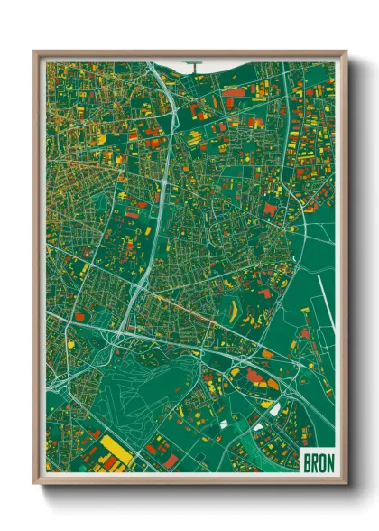Une affiche de carte sur Bron