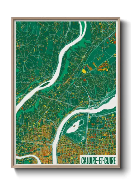 Une affiche de carte sur Caluire-et-Cuire