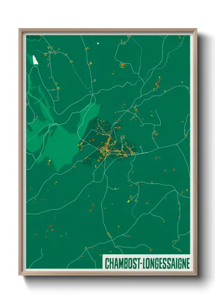 Une affiche de carte sur Chambost-Longessaigne