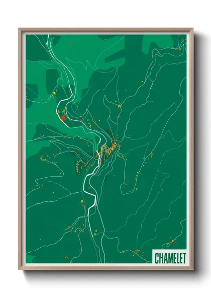 Une affiche de carte sur Chamelet