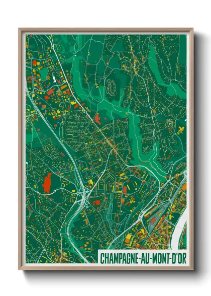 Une affiche de carte sur Champagne-au-Mont-d'Or