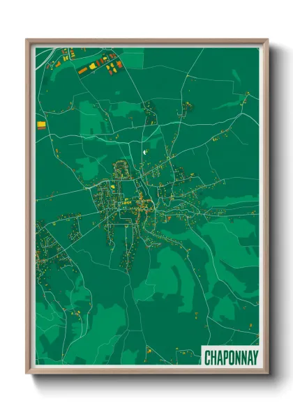 Une affiche de carte sur Chaponnay
