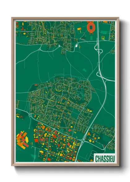 Une affiche de carte sur Chassieu