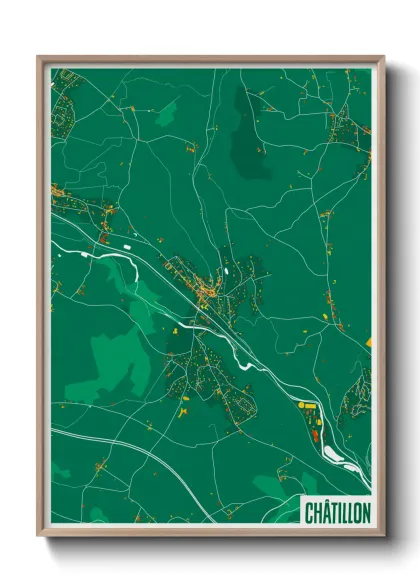 Une affiche de carte sur Châtillon