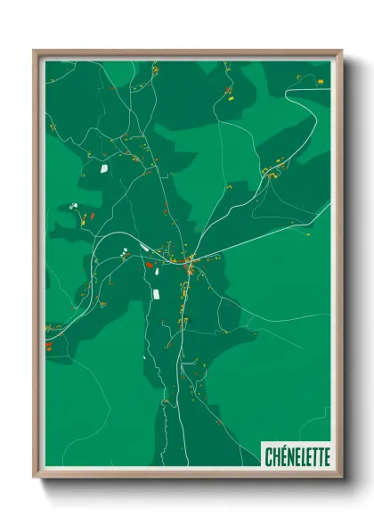 Une affiche de carte sur Chénelette