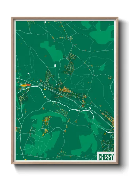 Une affiche de carte sur Chessy