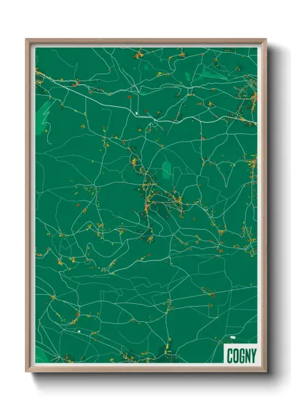 Une affiche de carte sur Cogny