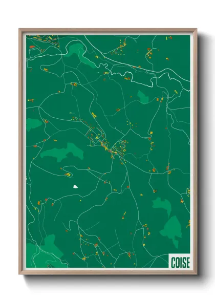 Une affiche de carte sur Coise