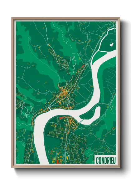 Une affiche de carte sur Condrieu
