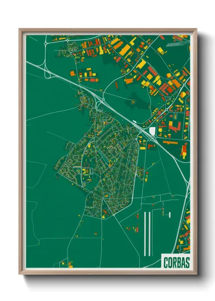 Une affiche de carte sur Corbas