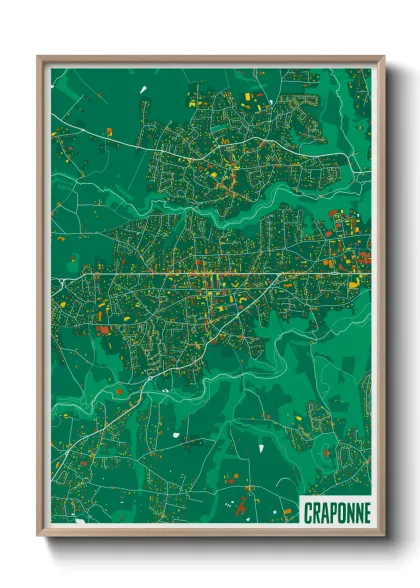 Une affiche de carte sur Craponne