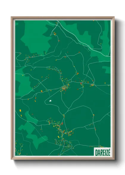 Une affiche de carte sur Dareizé