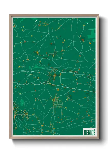 Une affiche de carte sur Denicé