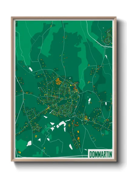 Une affiche de carte sur Dommartin