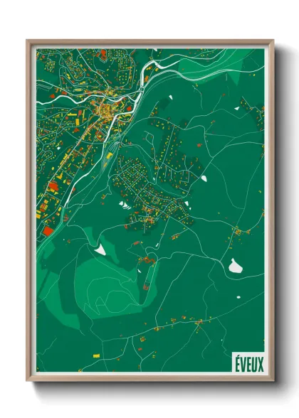Une affiche de carte sur Éveux