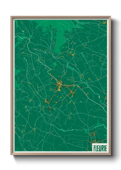 Une affiche de carte sur Fleurie