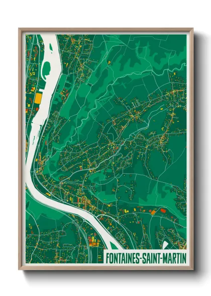 Une affiche de carte sur Fontaines-Saint-Martin