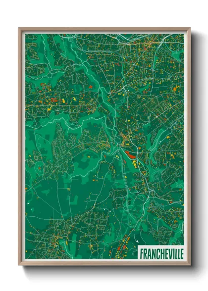 Une affiche de carte sur Francheville