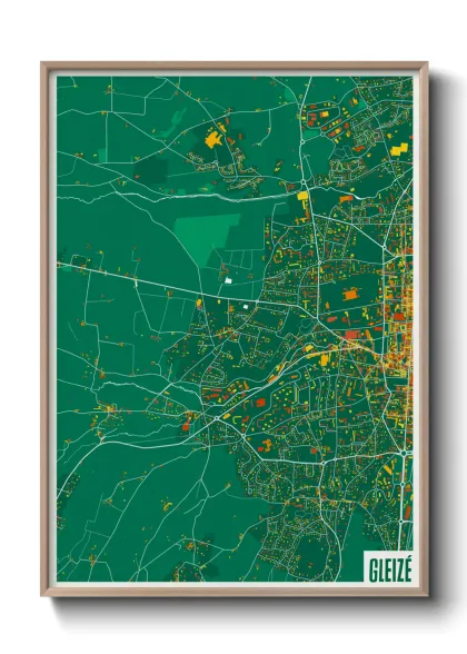 Une affiche de carte sur Gleizé