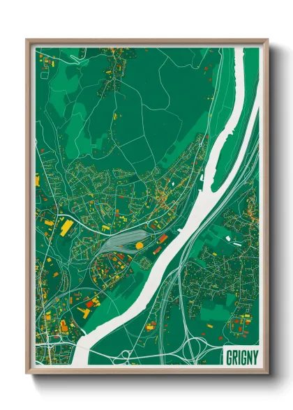 Une affiche de carte sur Grigny