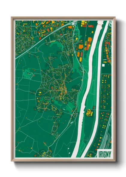 Une affiche de carte sur Irigny