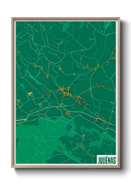 Une affiche de carte sur Juliénas