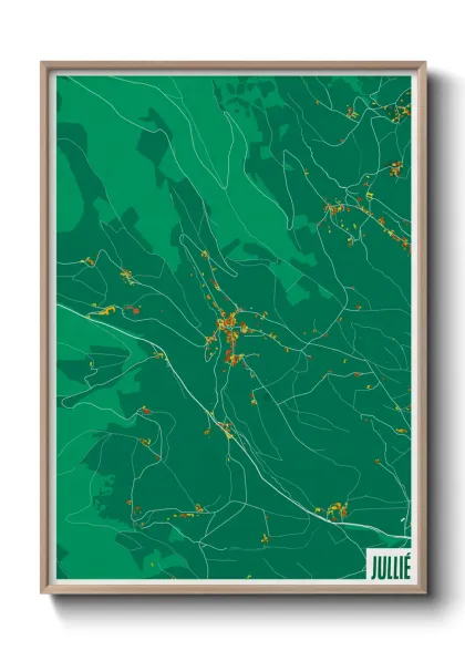Une affiche de carte sur Jullié