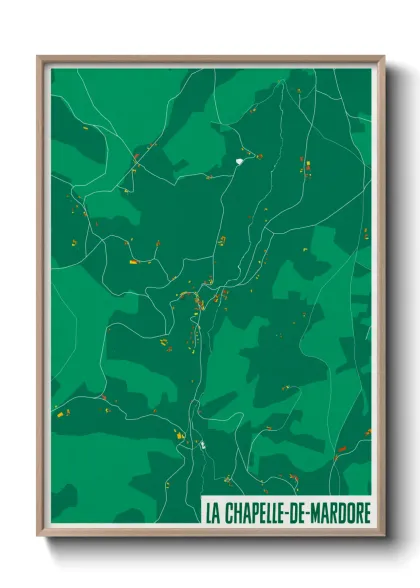 Une affiche de carte sur La Chapelle-de-Mardore